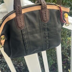 ORYANY Cassie BOHO black leather hobo bag handbag purse NEW